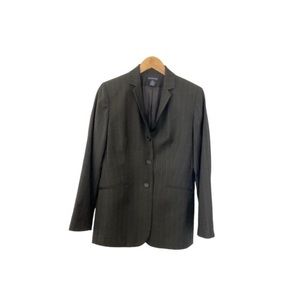 Ann Taylor‎ Pinstripe Wool Blend Blazer Size 6 Dark Grey